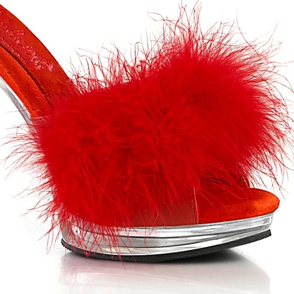 Barbiecore Barbie Platform Comfort Width Marabou Feather High Heel Shoes - Picture 5 of 5